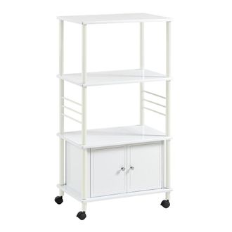 SoBuy Estantería de cocina con ruedas metal blanco