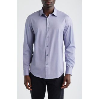 Bugatchi Jimmy OoohCotton Geo Print Button-Up Shirt in Lilac at Nordstrom, Size Xxx-Large