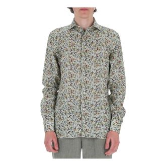 Borriello Casual Shirts, male, Multicolor, Size: 2XL Lino Flower Shirt