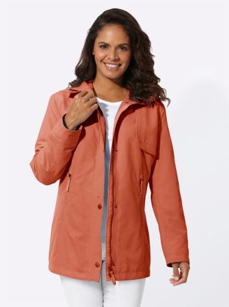 Casual Looks Langjacke CASUAL LOOKS, Damen, Gr. 36, orange (papaya), 100% Polyester, unifarben, Jacken Langjacke