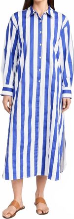 English Factory Stripe Maxi Dress In Blue