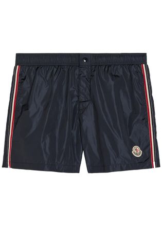 Moncler Logo Nylon Swim Shorts - Navy - Xxl