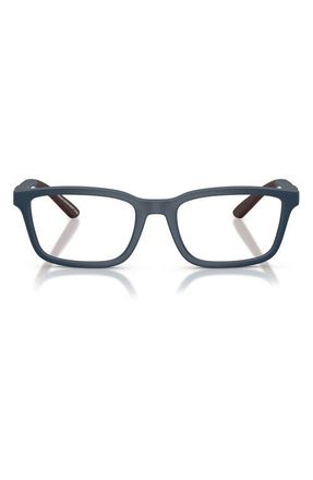 Emporio Armani 56mm Rectangle Optical Glasses in Matte Blue /Demo Lens at Nordstrom