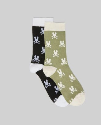 Psycho Bunny Kids 2 Pack All Over Bunny Dress Sock MULTI / L/XL