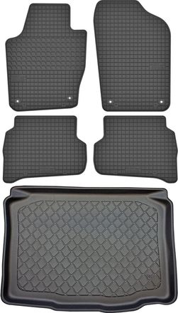 OEM Juego De Alfombrillas De Goma Para Coche Y Alfombrilla Para Maletero Para Seat Ibiza Iv Hatchback (desde Mayo De 2008 Hasta Mayo De 2017)