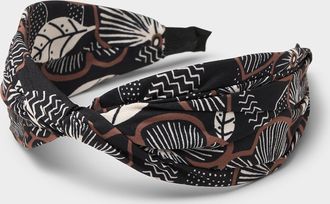 Simons Womens Abstract flower knotted headband