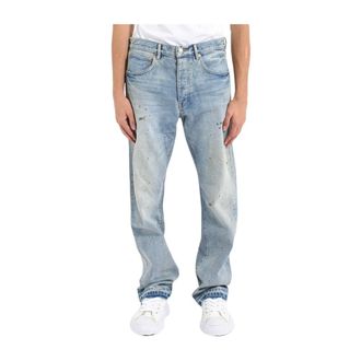 Purple Straight Jeans, male, Blue, Size: W33 Straight Jeans