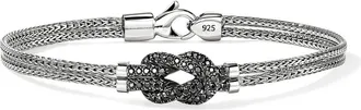 John Hardy Love Knot Bracelet, Black Sapphire, 3.6mm in Silver Black at Nordstrom, Size Medium