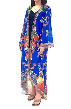 Ranee’s Floral Long Duster in Royal Blue at Nordstrom Rack