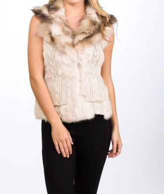 Love Token Asher Fur Vest In Champagne
