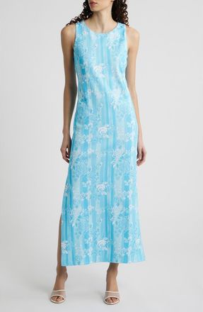 Lilly Pulitzer Melodie Floral Print Maxi Dress in Capri Blue at Nordstrom, Size X-Large