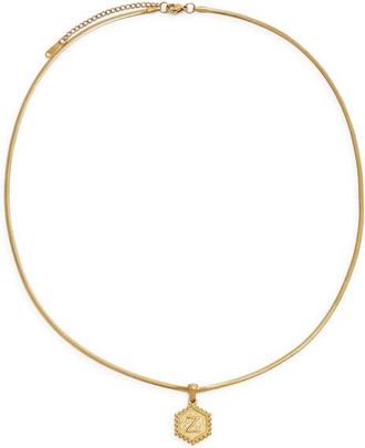 Petit Moments Initial Pendant Necklace in Gold-Z at Nordstrom