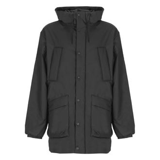 Rains Rain Jackets, male, Black, Size: M Lohja Long Insulated Cargo Jacket