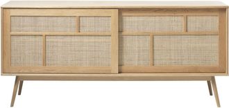 Meubles et Design Aparador de 2 puertas de madera y trenzado L180cm - Madera clara