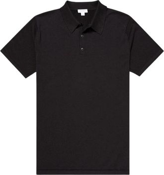 Sunspel Sea Island SS Poloshirt - Heren - Polos - Zwart - XL - Tops