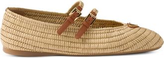 Prada Straps Buckles Crochet Ballerinas