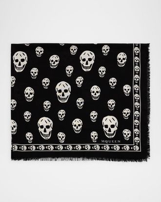 Alexander McQueen Classic Skull Wool Scarf