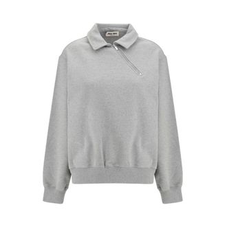 Miu Miu Dames, Sweatshirts & Hoodies, Grijs, Maat: S