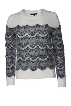 Maje knitted sweater with lace