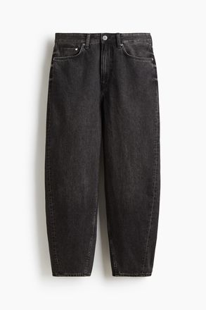 H&M Barrel Loose Jeans - Denimschwarz