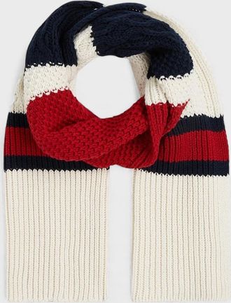 Tommy Hilfiger Mens Tommy Hilfiger Cotton Cashmere Scarf - White