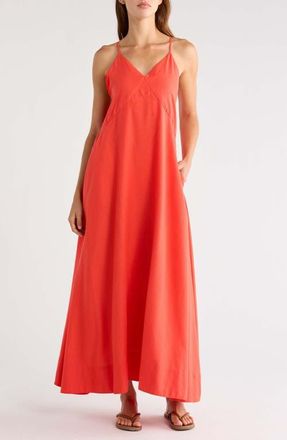Elan Sleeveless Cover-Up Maxi Dress in Red at Nordstrom, Size X-Small