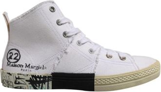 Maison Margiela Witte Canvas Mid Top Sneakers - Dames - Sneakers - Wit - 35 EU - Schoenen
