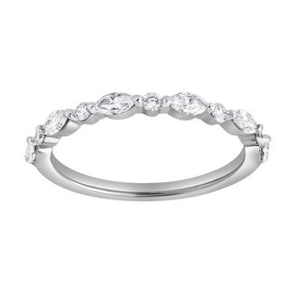 LuvMyJewelry Mariah 0.5 Ct Marquise Lab Grown Diamond Band in 14K White Gold at Nordstrom, Size 7