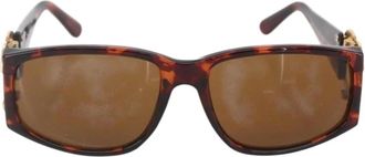 Chanel Pre-owned Accessories, female, Brown, Size: ONE SIZE Pre-owned Vintage Rectangular Sunglasses