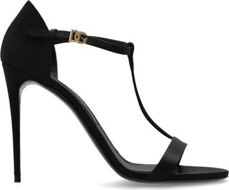 Dolce & Gabbana Satijnen Sandalen met Hoge Hak - Dames - Sandalen met hakken - Zwart - 40 EU - Satijn - Schoenen