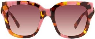 Kurt Geiger 54mm Gradient Square Sunglasses in Pink Havana/Pink Ds at Nordstrom