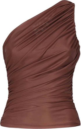 Pinko One-Shoulder Tulle Top