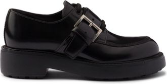 Prada Brushed leather lace-up shoes - women - Leather - 38.5 - Black
