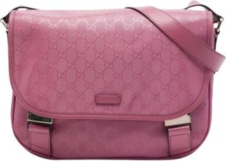 Gucci Vintage, unisex, Roze, ONE Size, Nylon, Pre-owned Vintage Crossbody Bag