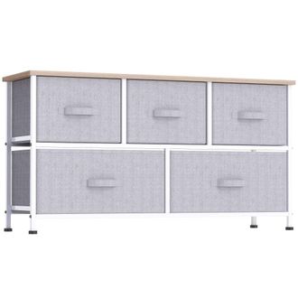 HOMCOM Cajonera de tela 100x30x54 cm gris