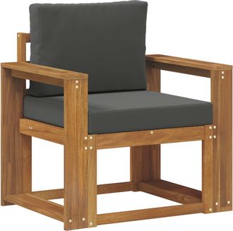 vidaXL Sof&aacute; De Exterior Madera De Acacia S&oacute;lida Y Poli&eacute;ster Natural Vidaxl