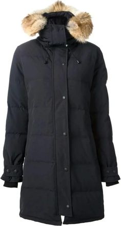 Canada Goose Jassen, Dames, Blauw, S, Logo Patch Parka Jacket