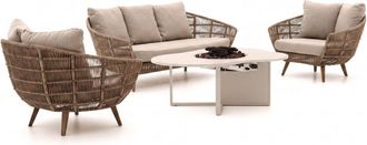 Intenso Furniture Intenso Stila/Cosiloft Novi stoel-bank loungeset met vuurtafel 4-delig