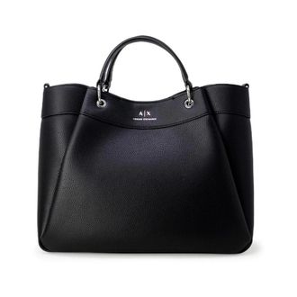 A|X Armani Exchange Tote Bags, female, Black, Size: ONE SIZE Structured Tote Handbag