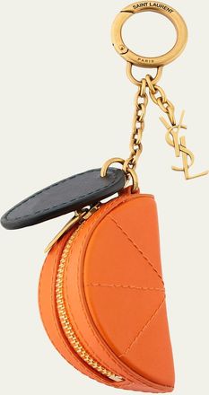 Saint Laurent Orange Wedge Key Ring Charm