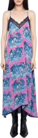 Zadig&Voltaire Risty Wild Jungle Print Crepe Slipdress in Lady at Nordstrom, Size X-Small