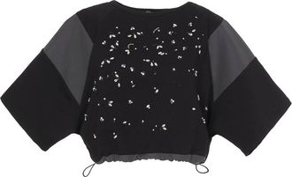 Mant&ugrave; Womens Gem Embellished Crop Top In Grey