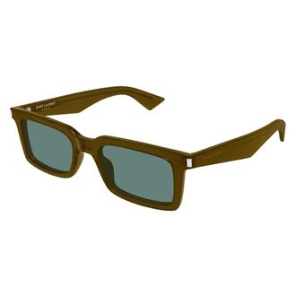 Saint Laurent Zonnebril met Hoekige Vorm - unisex - Accessoires - Bruin - Maat: 52 MM Nylon