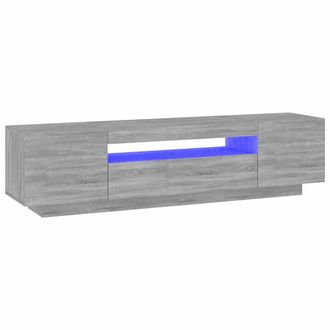 vidaXL Vidaxl - Mueble De Tv Con Luces Led Gris Sonoma 160x35x40 Cm