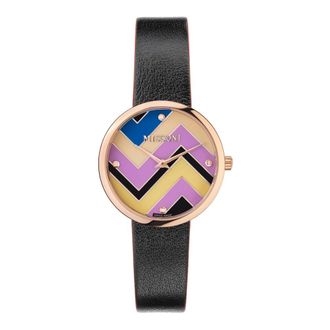 Missoni Luxe Dameshorloge met Multicolor Wijzerplaat - Dames - Horloges - Zwart - ONE Size - Accessoires