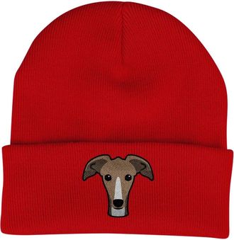 Bang Tidy Clothing Greyhound Beanie Hat - Dog Lovers Gifts for Women - Winter Hats for Women - Knitted Wooly Ladies Hats - Dog Walking Accessories - Embroidered Gifts fo