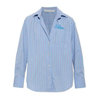 Palm Angels Dames, Blouses & Shirts, Blauw, Maat: XL Katoen