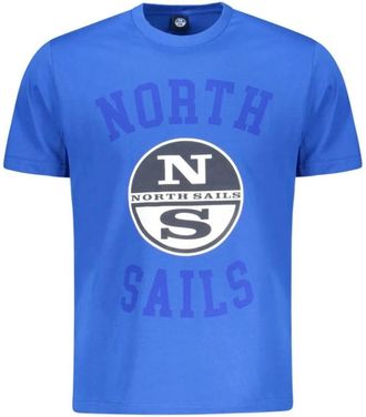 North Sails Blauw Katoen Heren T-Shirt Nautische Stijl - Heren - T-shirts - Blauw - L - Katoen - Tops