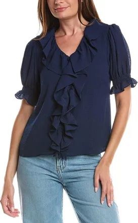 CeCe by Cynthia Steffe Cece Ruffle Bubble Crepe Top