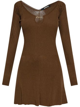 Jacquemus La Robe ribbed minidress - women - Polyamide/Viscose - 32 - Brown